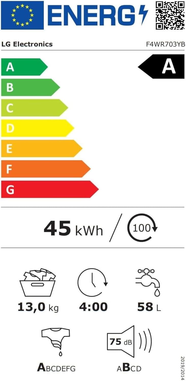 LG F4WV7080, Klasse A, Frontlader-Waschmaschine 8 kg, 1400 U/Min, AI Direct Drive, Wi-Fi, Tiefenreinigung mit Dampf, Groe Kapazitt, TRIPLE A, Außentür aus Sicherheitsglas, 62 x 60 x 85 cm Wei