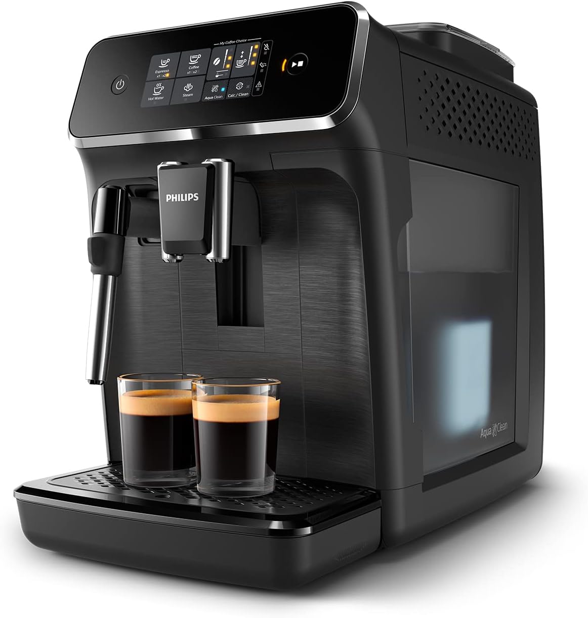 Philips Serie 2200 Kaffeevollautomat – Klassischer Milchaufschumer, Intuitives Touchdisplay, mattes Schwarz (EP2220/10)