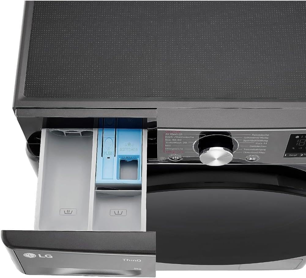 LG F4WV7080, Klasse A, Frontlader-Waschmaschine 8 kg, 1400 U/Min, AI Direct Drive, Wi-Fi, Tiefenreinigung mit Dampf, Groe Kapazitt, TRIPLE A, Außentür aus Sicherheitsglas, 62 x 60 x 85 cm Wei
