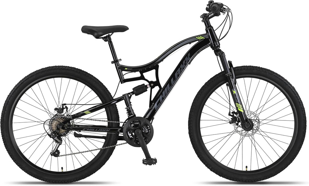 Chillaxx Bike Falcon Premium Mountainbike in 24,26,27.5 und 29 Zoll - Fahrrad für Jungen, Mädchen, Damen und Herren - Scheibenbremse- 21 Gang-Schaltung - Vollfederung
