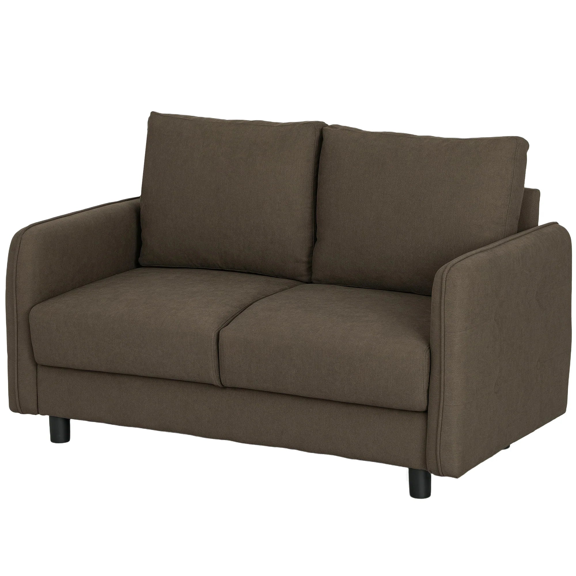 HOMCOM 2-Sitzer Sofa mit Stauraum & Samtoptik, Braun