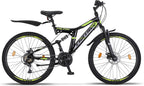 Chillaxx Bike Falcon Premium Mountainbike in 24,26,27.5 und 29 Zoll - Fahrrad für Jungen, Mädchen, Damen und Herren - Scheibenbremse- 21 Gang-Schaltung - Vollfederung