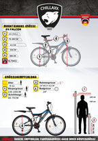 Chillaxx Bike Falcon Premium Mountainbike in 24,26,27.5 und 29 Zoll - Fahrrad für Jungen, Mädchen, Damen und Herren - Scheibenbremse- 21 Gang-Schaltung - Vollfederung