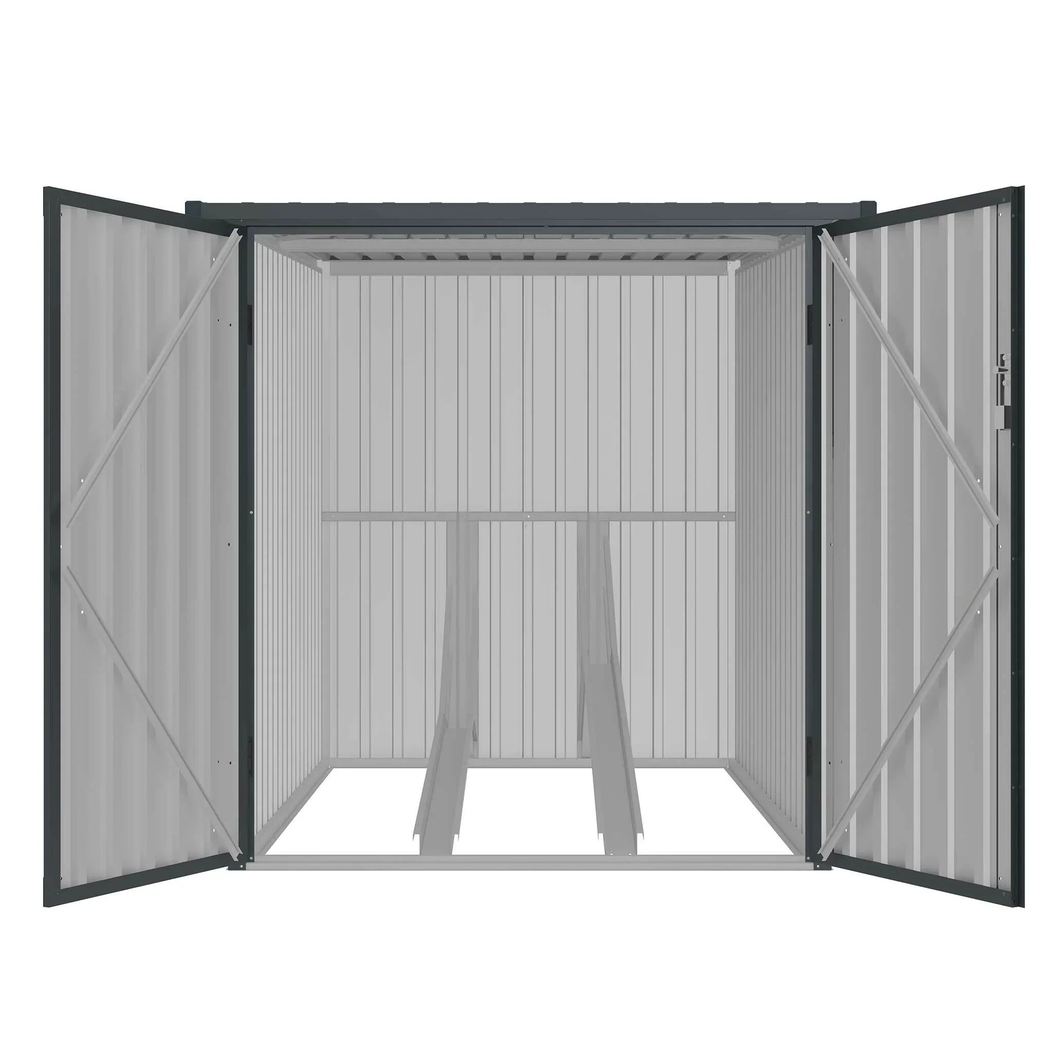 Fornorth Fahrradgarage für zwei Fahrrder 142x198x157cm, Dunkelgrau