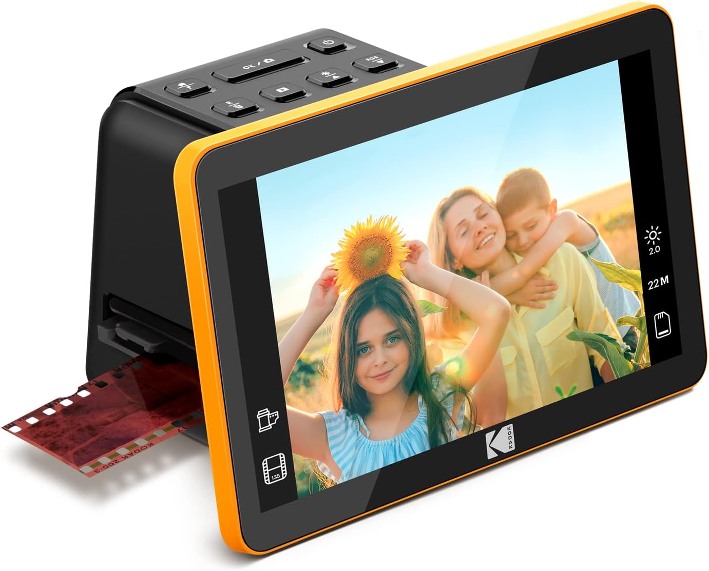 Kodak Slide N SCAN Scanner de Film numérique Max 7- Grand écran LCD 7 convertit Les négatifs Couleur en 22MP HD n &amp; b JPEG, Schwarz, RODFS70