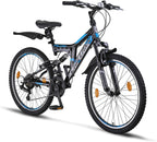 Chillaxx Bike Falcon Premium Mountainbike in 24,26,27.5 und 29 Zoll - Fahrrad für Jungen, Mädchen, Damen und Herren - Scheibenbremse- 21 Gang-Schaltung - Vollfederung