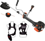 FUXTEC Profi Benzin Motorsense FX-PS162 – Profisense mit 62ccm, Faden und Komfort-Tragegurt – Rasentrimmer mit Antivibrationssystem – 2-Takt Freischneider Fadenspule