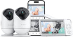 Dr.Care VistaView Smart WLAN Babyphone mit 2 Kameras, 5” 1080P HD, 2K Kamera, App-Steuerung, Bewegungs- & Weinen-Alarm, Nachtsicht, 5000mAh, Zwei-Wege-Audio, 390m Reichweite