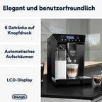 De'Longhi Eletta Evo ECAM 46.860.B Kaffeevollautomat mit LatteCrema Milchsystem, Cappuccino und Espresso auf Knopfdruck, LCD Display und Sensor-Touch-Tasten, schwarz