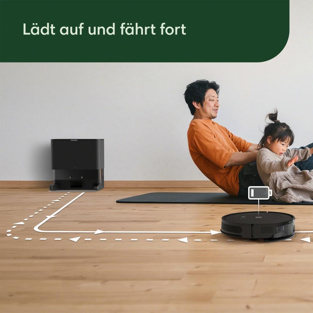 iRobot Roomba Combo Essential Saug- und Wischroboter (Y0112), leistungsstarkes Saugen und Wischen, 4-Stufen-Reinigungssystem, 3 Saugstufen, Spot-Cleaning, steuerbar über App, Tasten oder Sprache, Wei