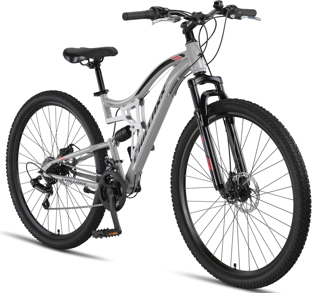 Chillaxx Bike Falcon Premium Mountainbike in 24,26,27.5 und 29 Zoll - Fahrrad für Jungen, Mädchen, Damen und Herren - Scheibenbremse- 21 Gang-Schaltung - Vollfederung