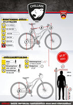 Chillaxx Bike Falcon Premium Mountainbike in 24,26,27.5 und 29 Zoll - Fahrrad für Jungen, Mädchen, Damen und Herren - Scheibenbremse- 21 Gang-Schaltung - Vollfederung
